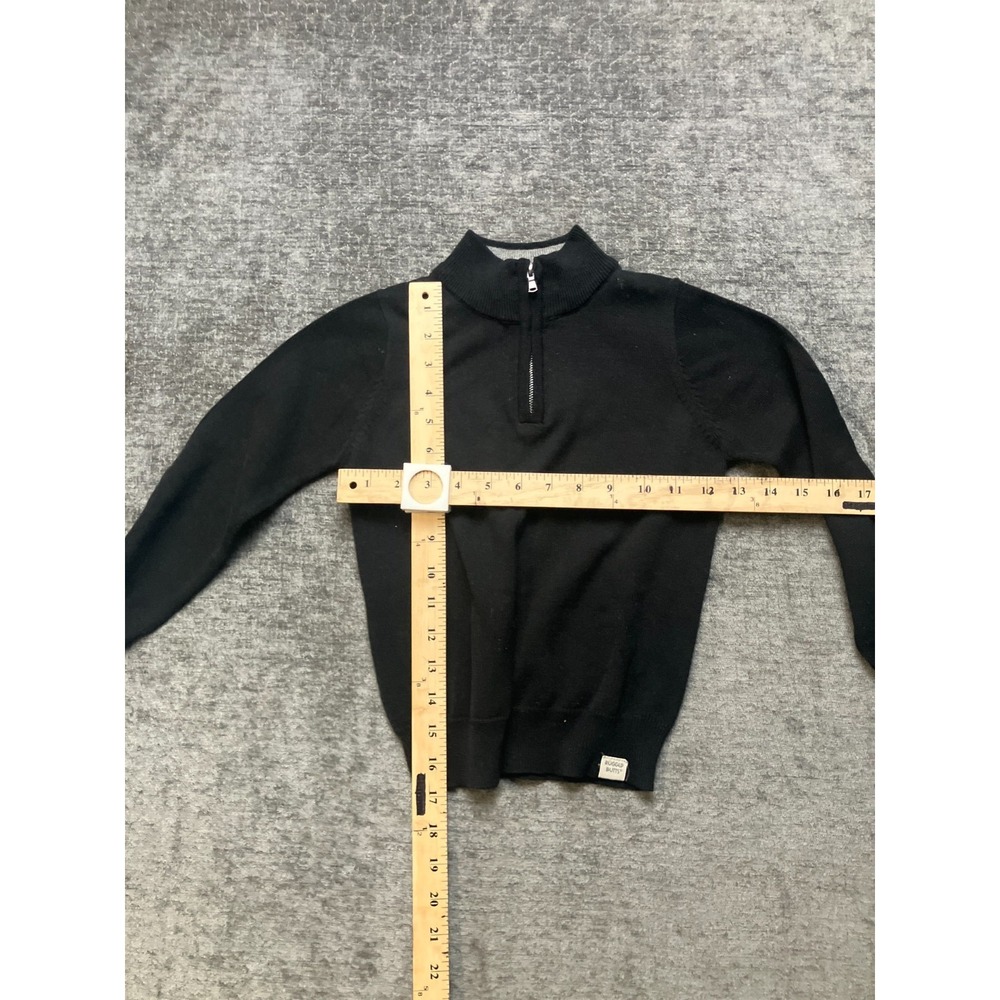 RuggedButts Quarter Zip Sweater Toddler Boys 4T Black Cotton Knitted Pullover - Picture 9 of 11